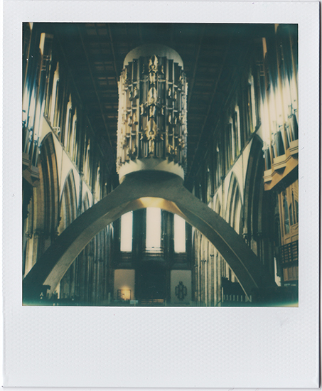 Upon an arch; modern within old. 