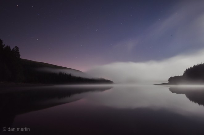 The oncoming fog; Lake like glass; 