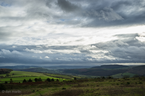 Bury Ditch - Iron age fort (the view from, at least) View overlooking the Shropshire Hills, near Clunton. 