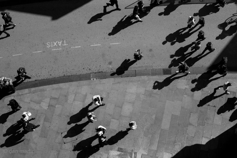Love the long shadows and the fact they are the first thing you notice before connecting them to the actual people that create them